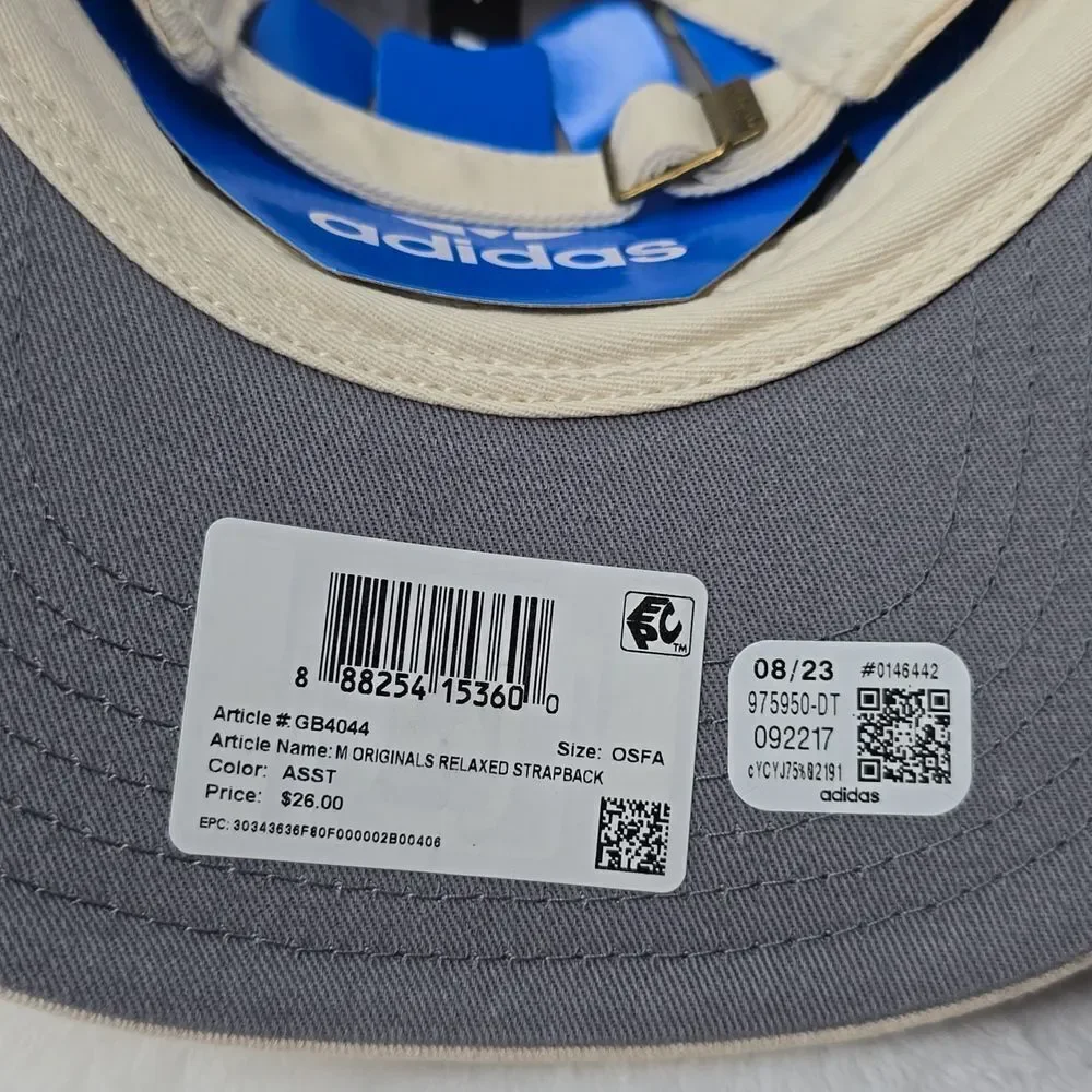 NWT Adidas Relaxed Strap-Back Hat White / Cream OS